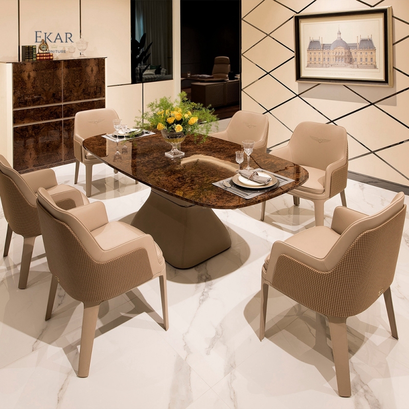 EKAR FURNITURE Luxury Leather Dining Chair