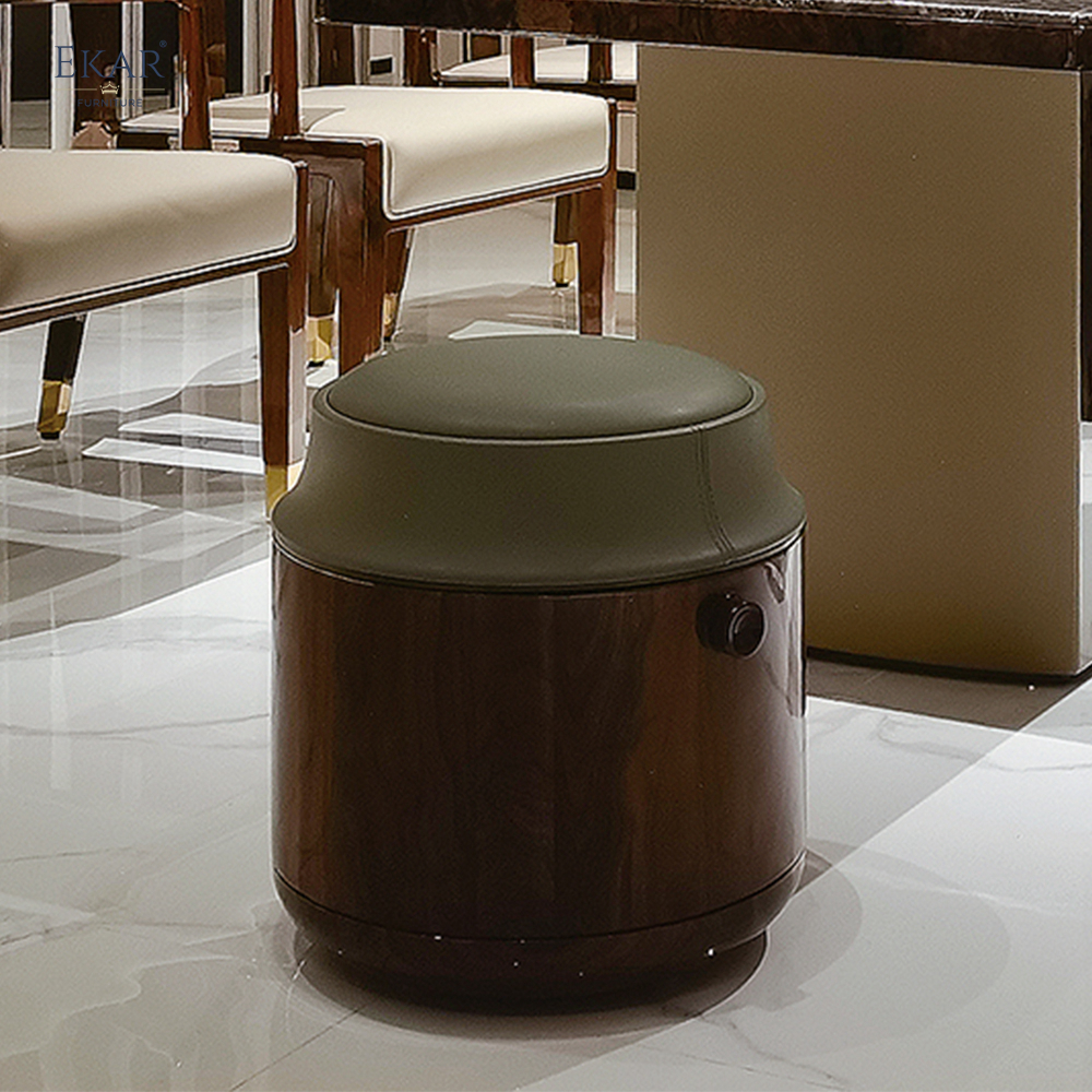 EKAR FURNITURE Light Luxury Series Leather Seat Pouf