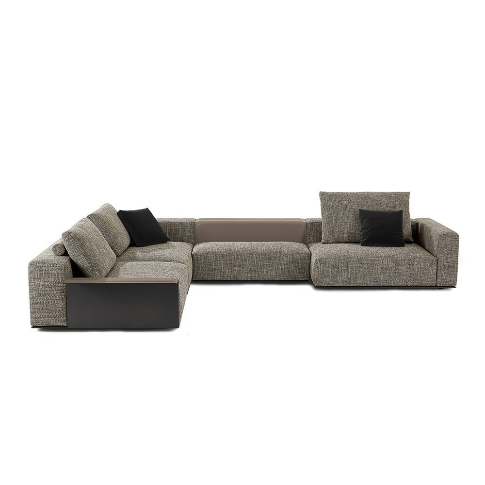 Italian Style Living Room Durable Fabric U Shape Design Sofa Set