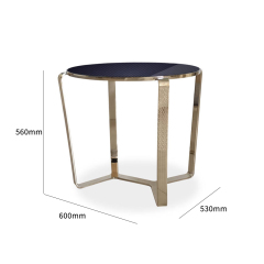 Living room corner table with metal legs