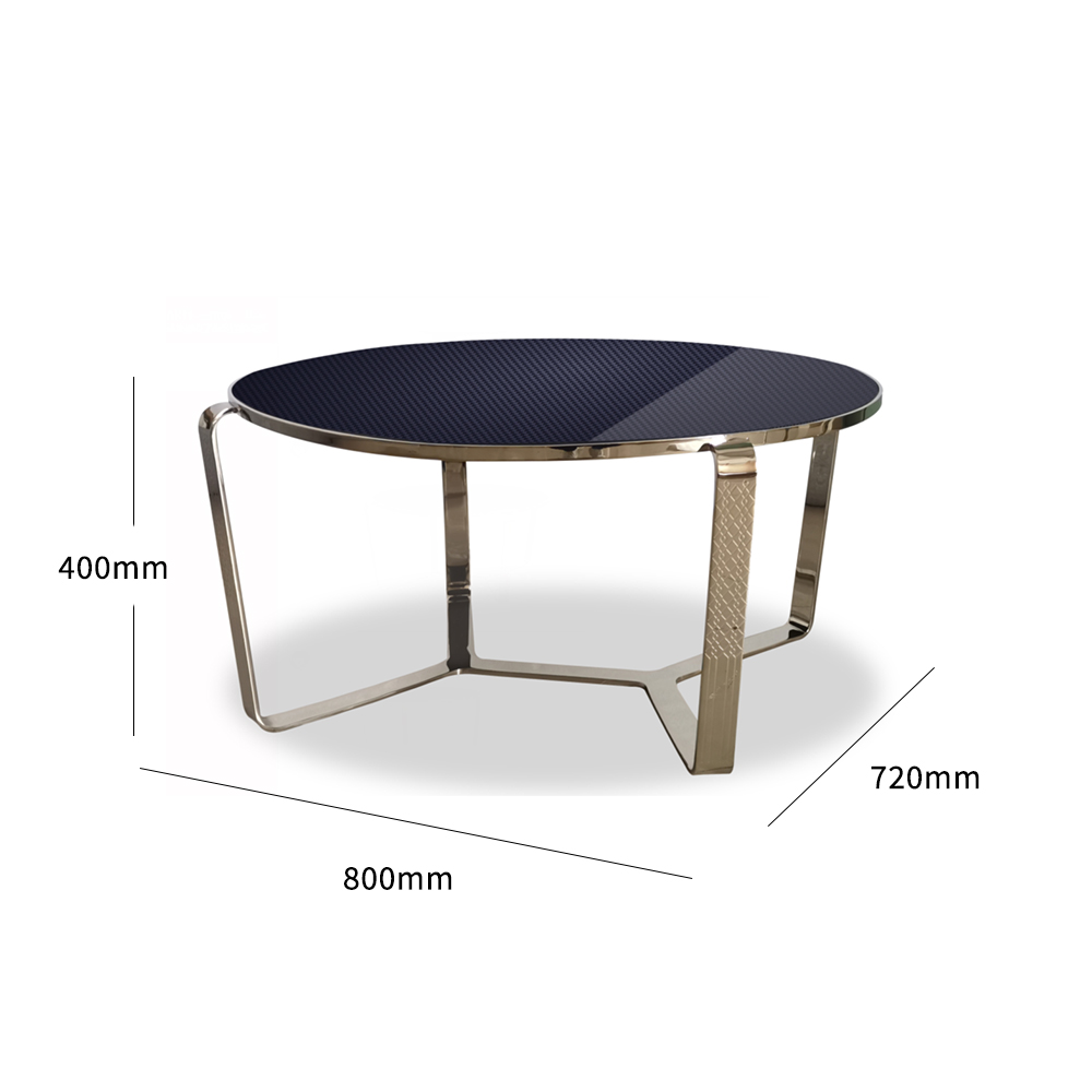 Living room corner table with metal legs