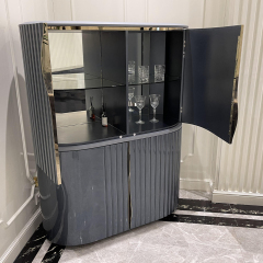 Multi-functional Storage Cabinet with Gold Trim | Ekar Furniture W018D41