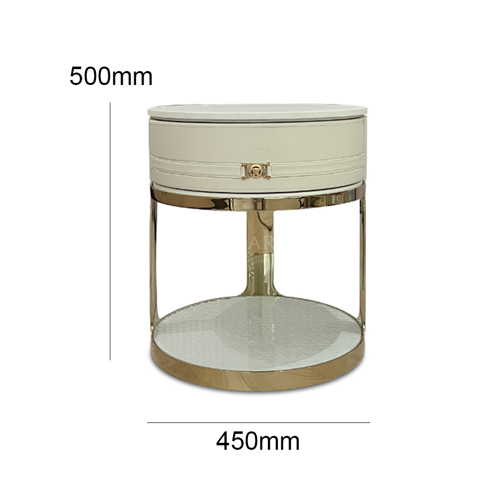 Stylish and luxurious bedroom bedside table