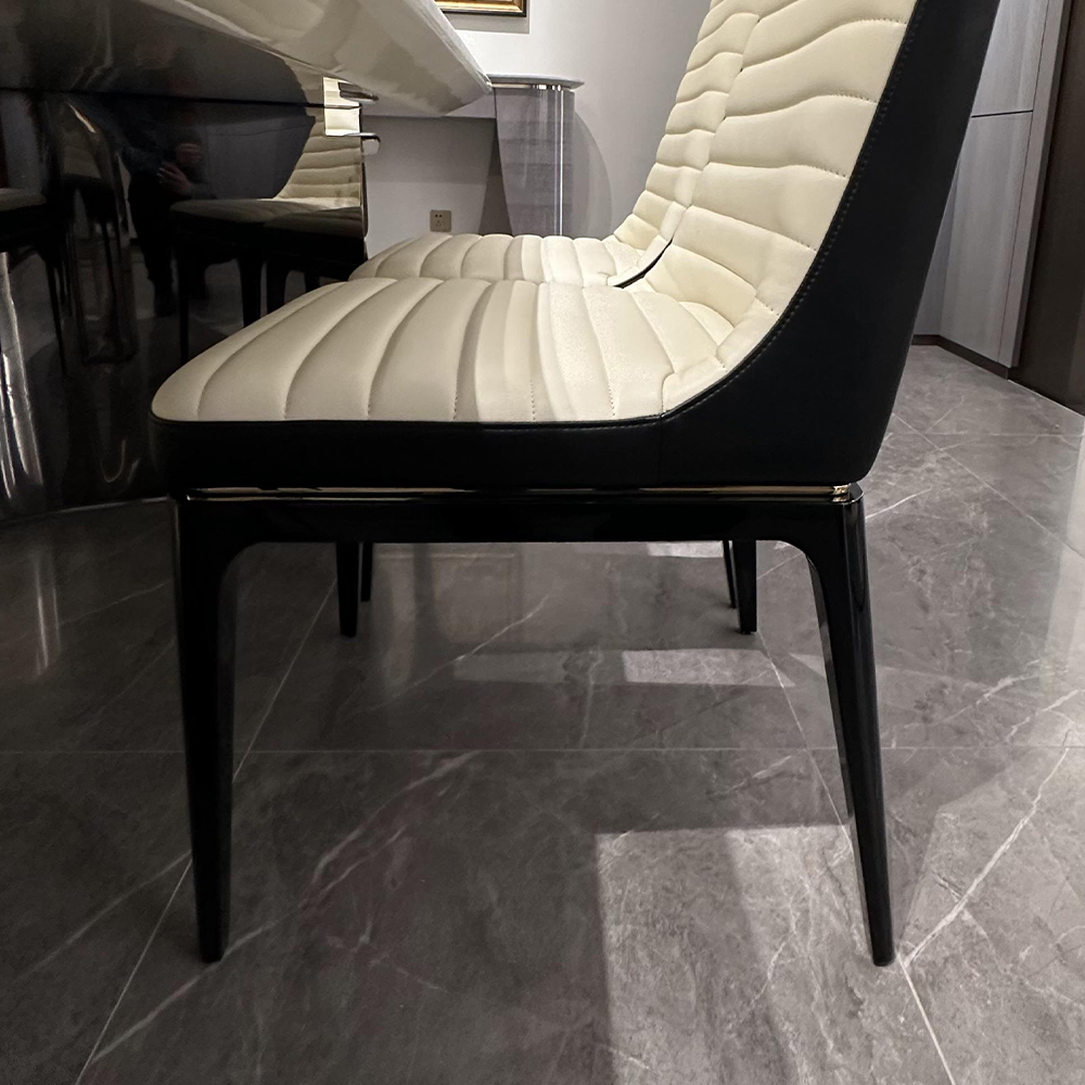 Contemporary upholstered armless dining chair