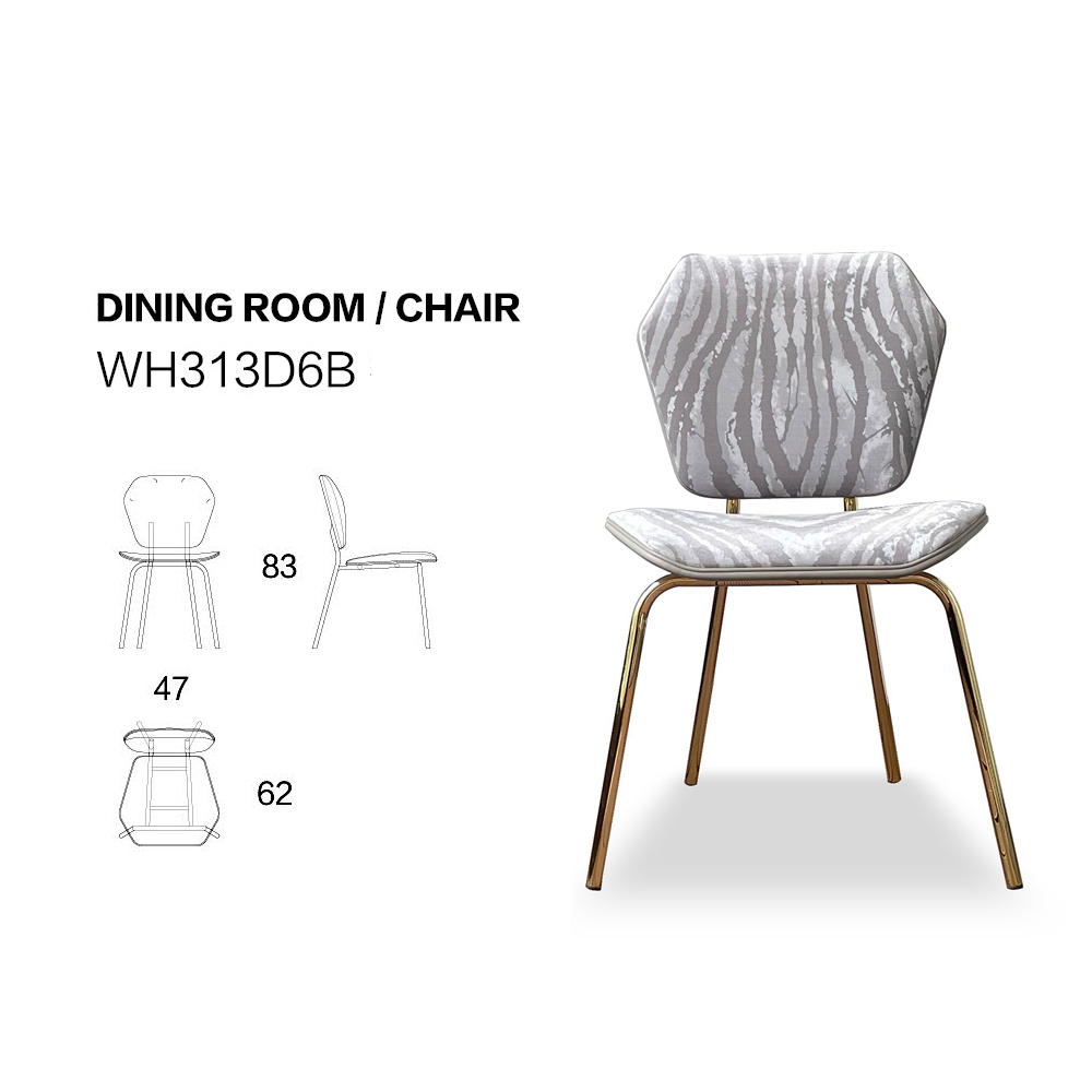 Stylish metal legs modern dining room dining chair