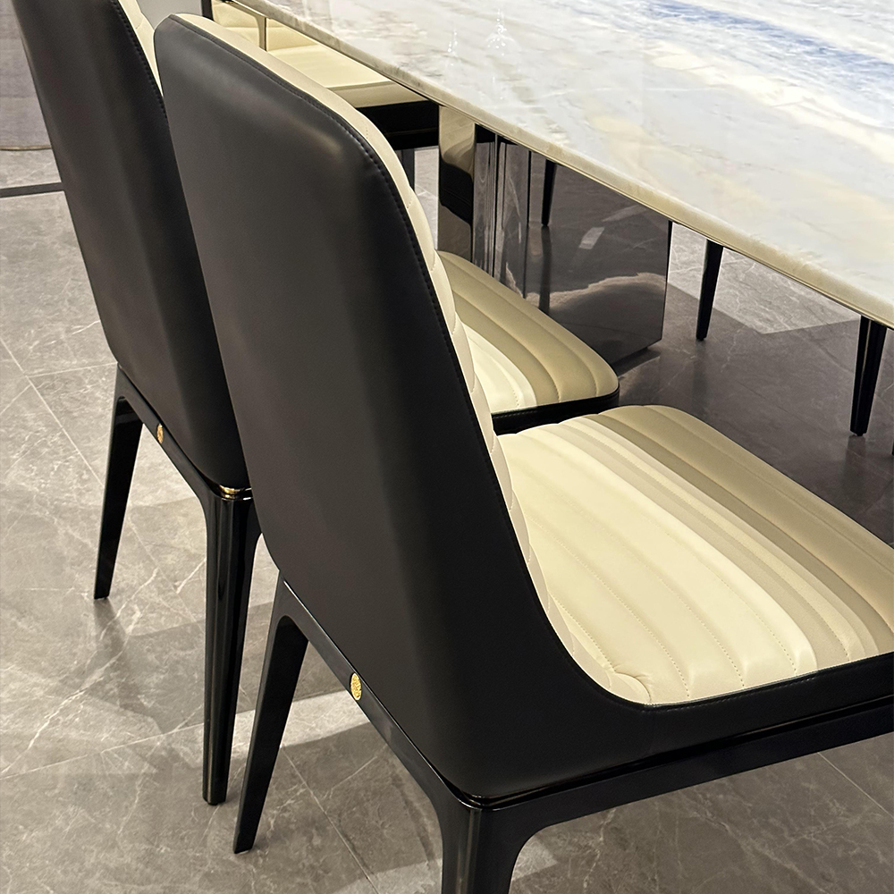 Contemporary upholstered armless dining chair