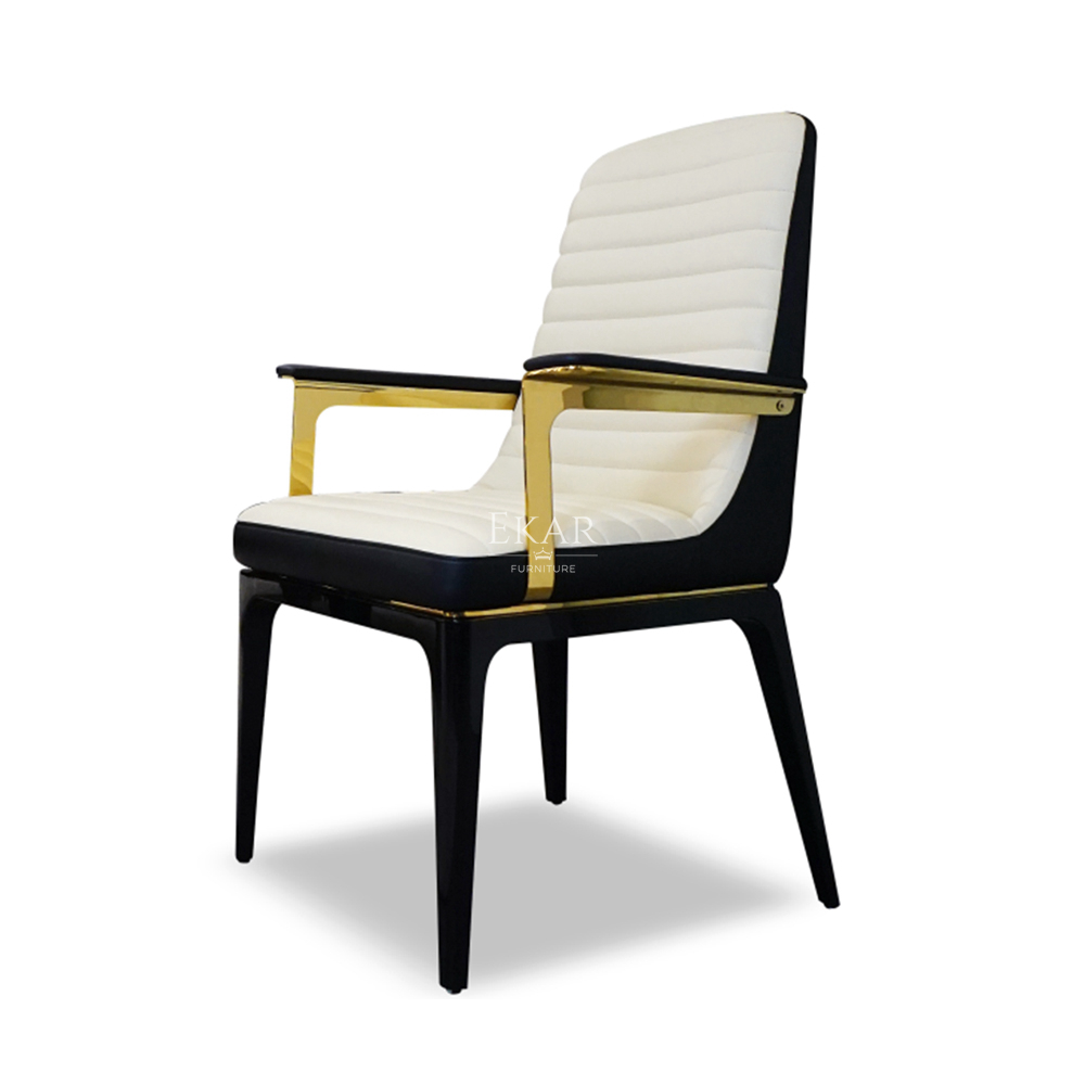 Contemporary upholstered armless dining chair