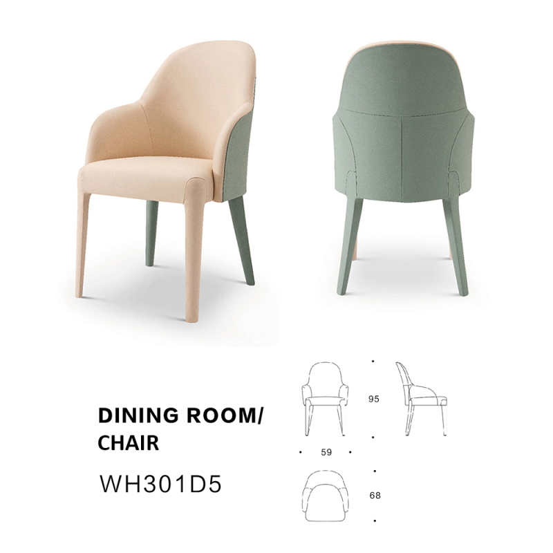 Modern design small fresh armrest restaurant dining chair