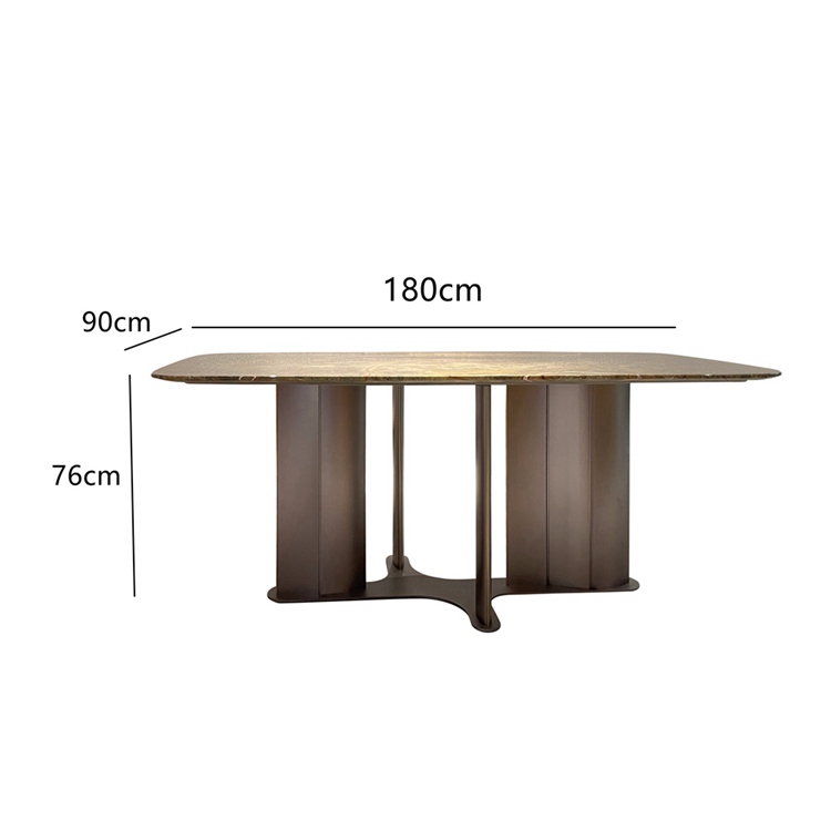 Modern Style Set Home Furniture Rectangle Marble Factory Dining Table