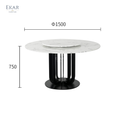 Modern round ceramic solid wood Steel base Dining room table