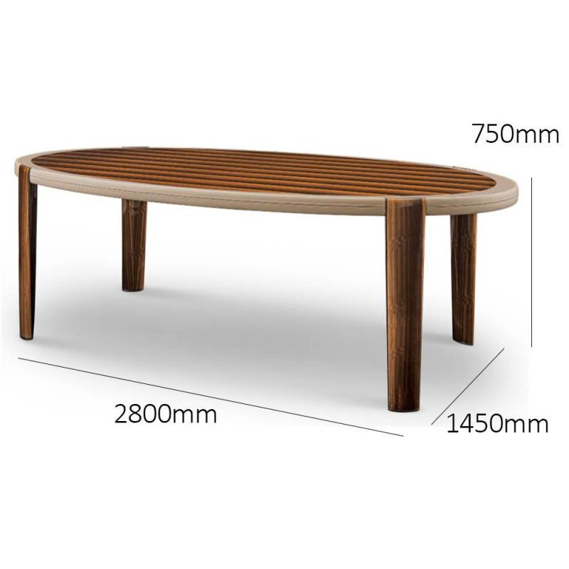 High End British Style Solid wood Veneer oval dining table