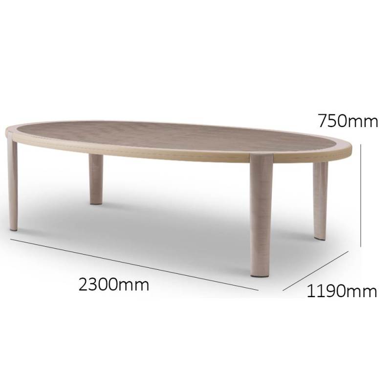 Bộ bàn ăn hình bầu dục bằng gỗ Veneer nguyên khối kiểu Anh cao cấp