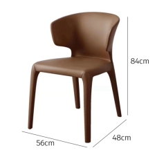 Metal frame cover with leather dining room chair