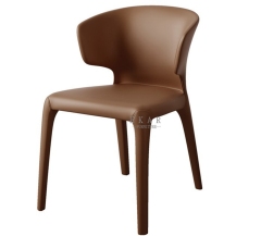 Metal frame cover with leather dining room chair