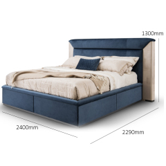 Bedroom Furniture Minimalist Design Upholstered Modern Leather Bed