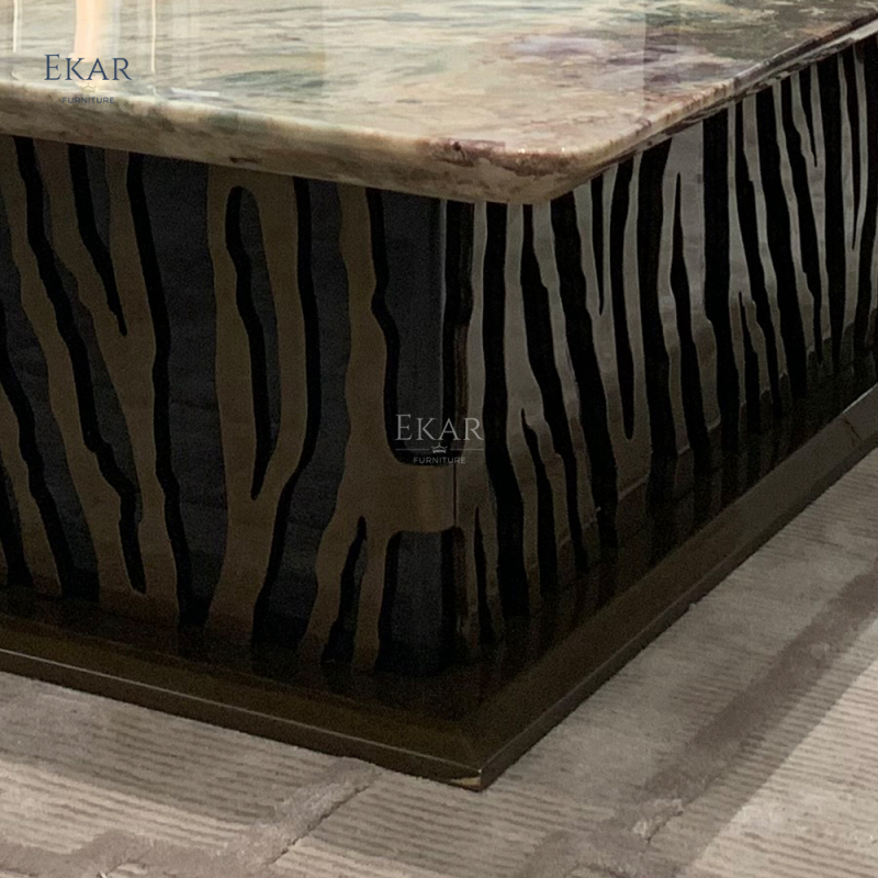 Stylish contemporary striped design corner table