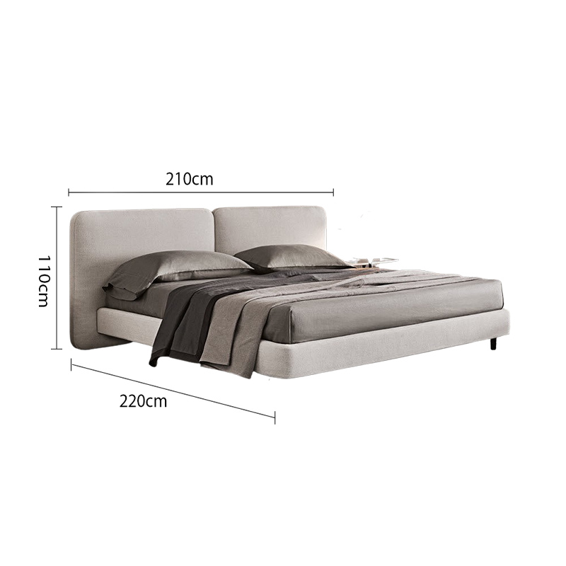 Metal Legs Modern Simple Fashion Fabric Bed