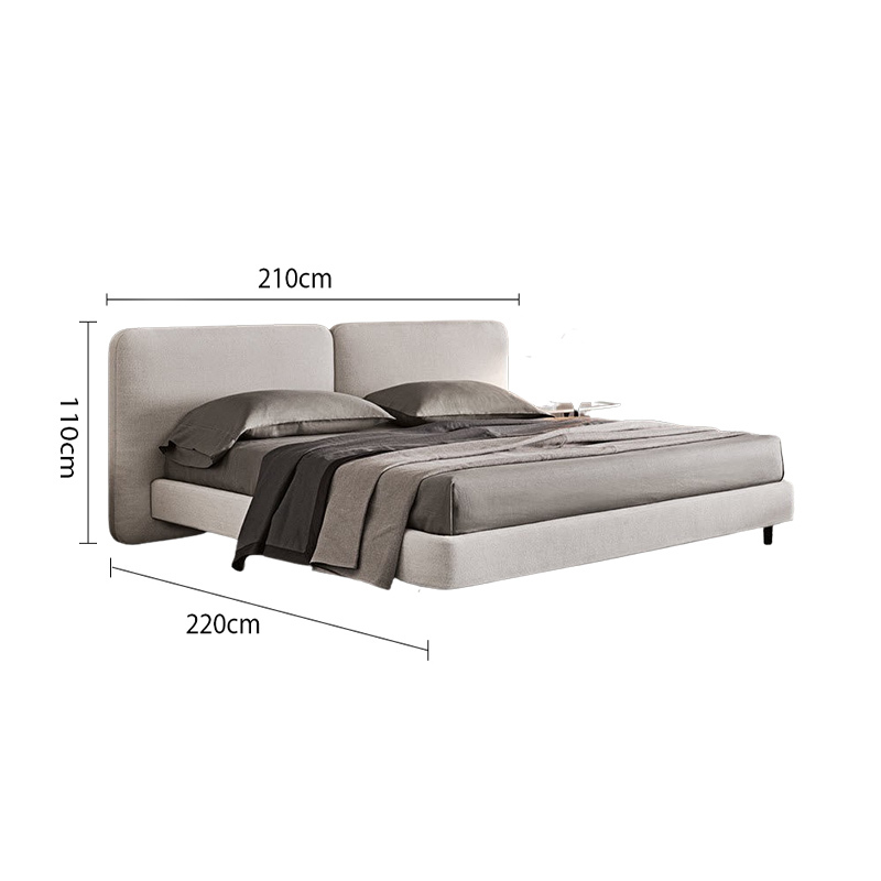 Metal Legs Modern Simple Fashion Fabric Bed