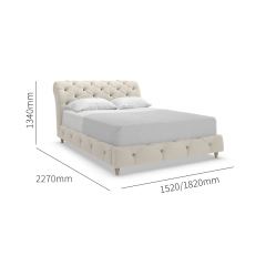 Modern European Style Fabric Wooden Bed Frame