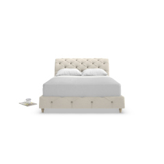 Modern European Style Fabric Wooden Bed Frame