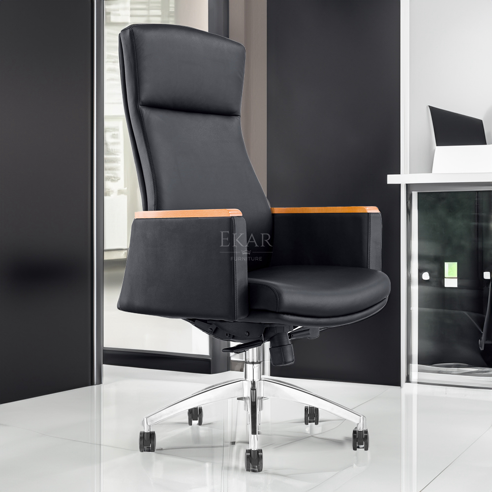 High-back leather office chair