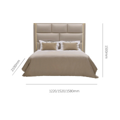 Modern High Backboard Leather Bed