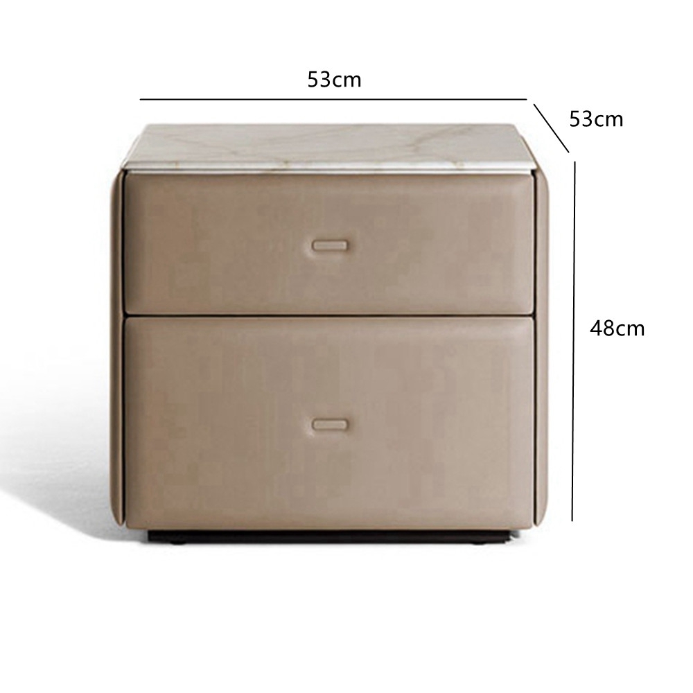 2-Drawer Melamine Board Nightstand - Functional Bedside Table with Storage