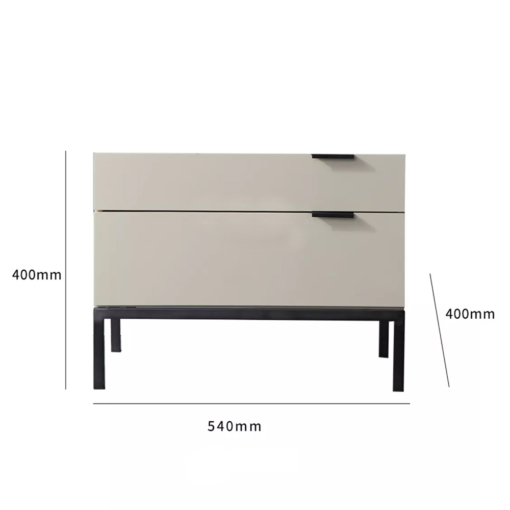 Modern Italian Design Wooden Frame Nightstand - Stylish Bedroom Accent