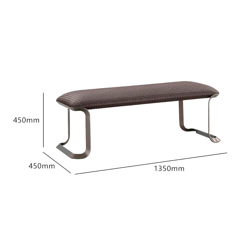 Matel and plywood cover with upholstery bed stool
