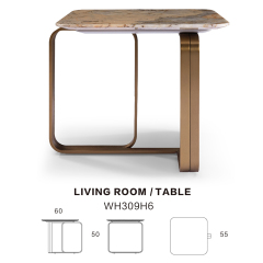 High gloss square corner table for living room