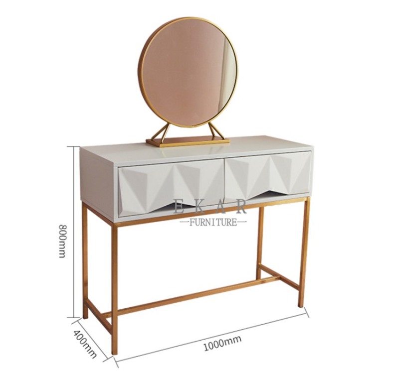 Simple Modern Design Metal Frame Makeup Table