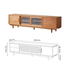 Modern TV Cabinet Living Room Mid-Century Modern TV Cabinet Solid Wood