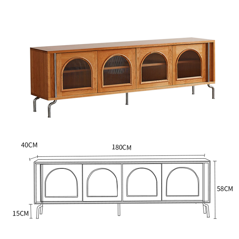 Modern TV Stand Wooden Medieval TV Stand with Drawers