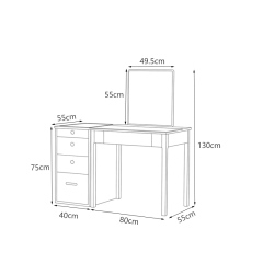 Simple dresser with mirror and drawers in modern design cherry wood dresser