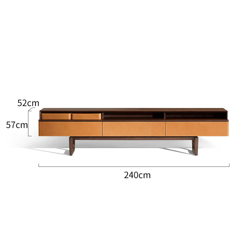 Walnut wood base lacquered in walnut original color TV Stand