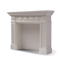 Modern living room white fireplace