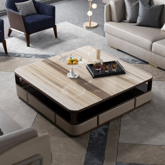 Contemporary marble square living room coffee table