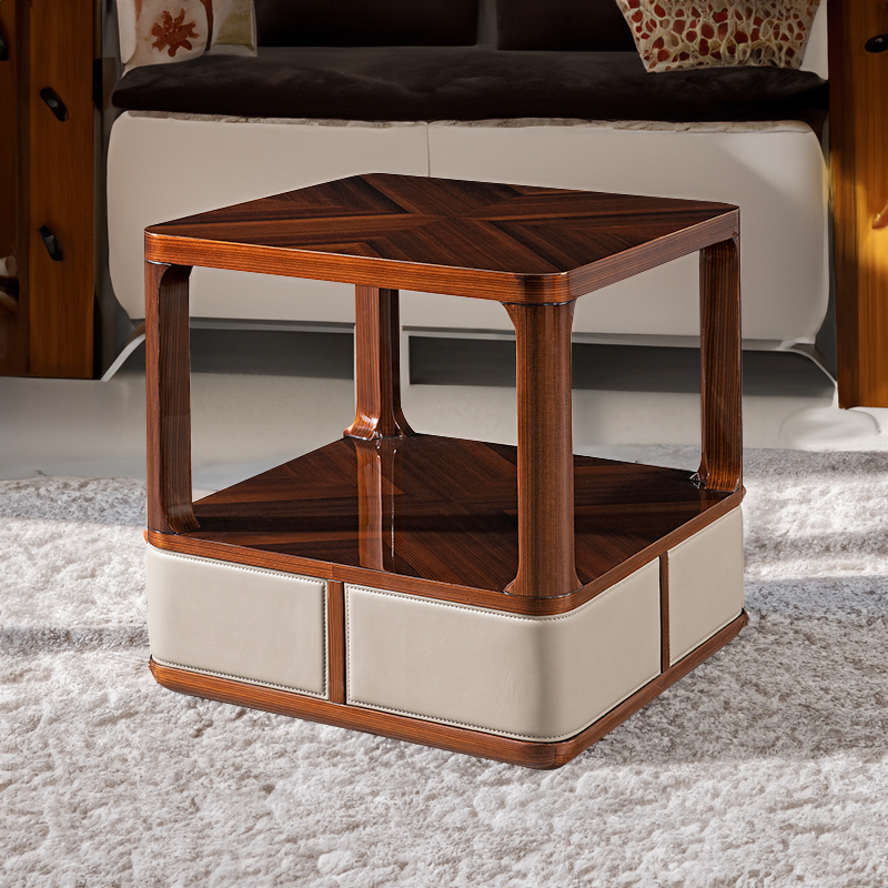 Elegant Living Room Wood Veneer Corner Table