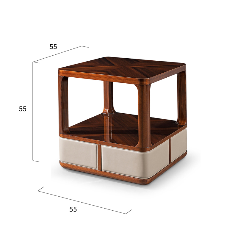 Elegant Living Room Wood Veneer Corner Table
