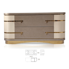 3 Drawer High Gloss Leather Modern Luxury Drawer Chest