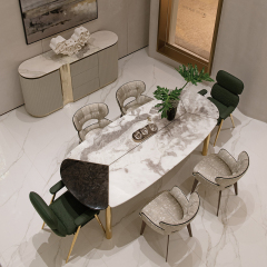 Simple and Creative Oval Marble Dining Table