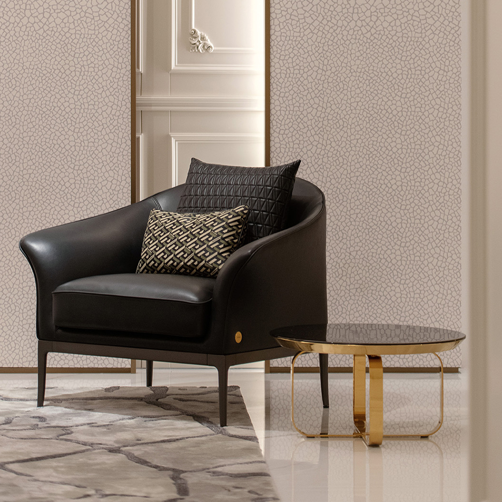 Versace black marble living room corner table