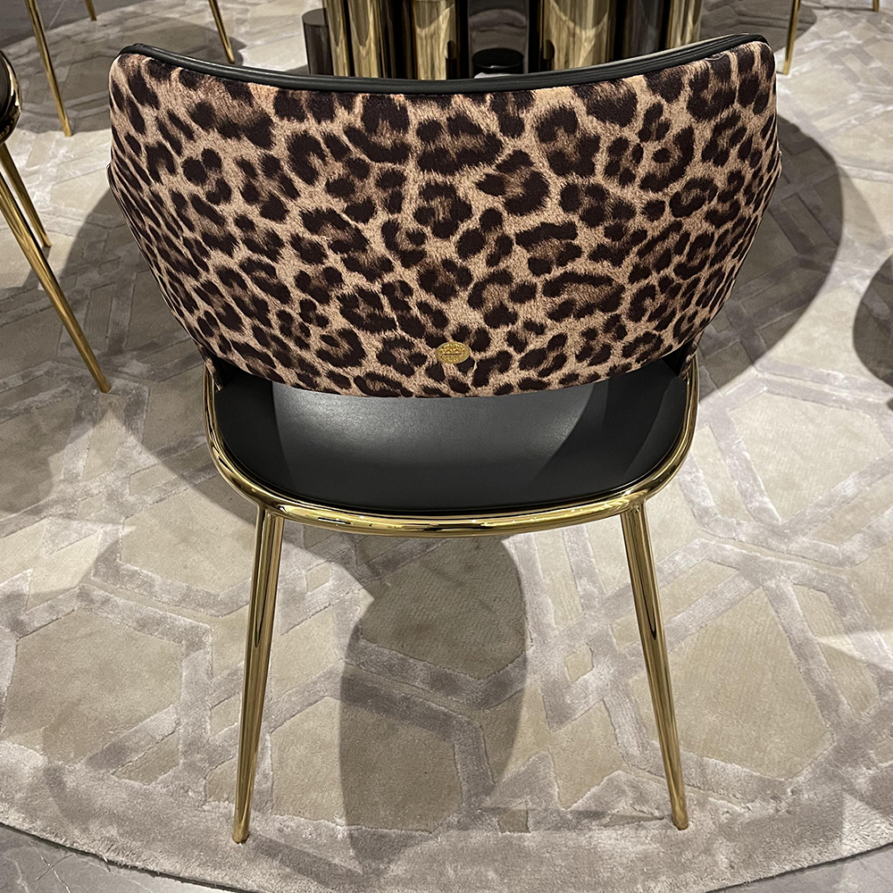 Metal Frame Dining Chairs with Gold Mirror Finish