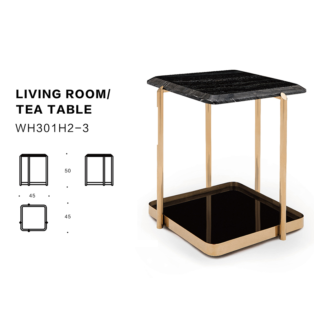 Nordic Fashion Round Marble Coffee Table Set