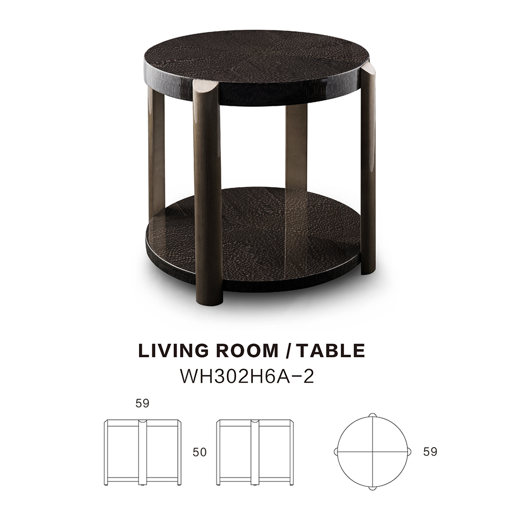 Gray wooden contemporary living room corner table