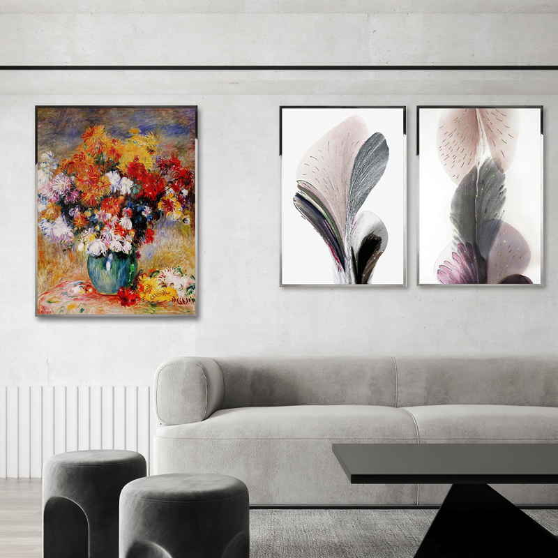Artisan-Crafted Living Room Floral Art Decor - Blossom in Elegance