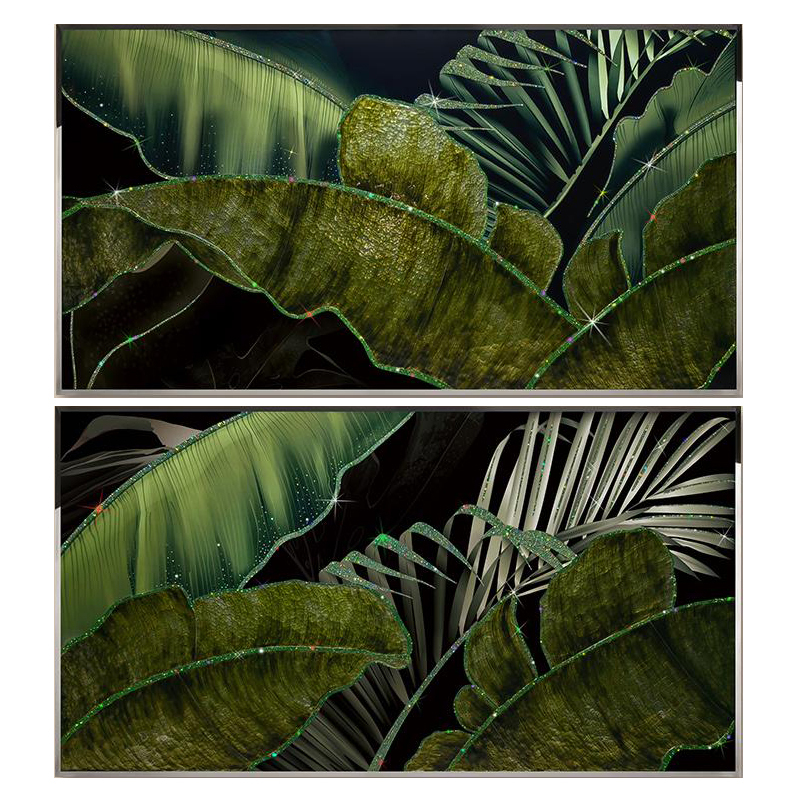 Handcrafted Green Palette Art Decor - Nature's Elegance