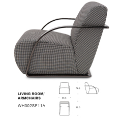 Modern design style soft seat cushion armrest leisure chair