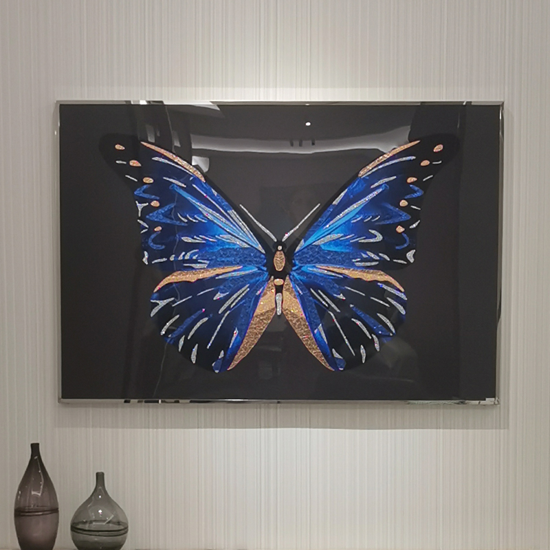 Handcrafted Butterfly Pattern Art Decor: Nature's Elegance on Canvas