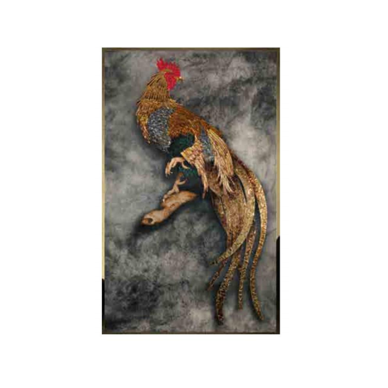 Handcrafted Golden Rooster Living Room Art Decor: A Symbol of Prosperity
